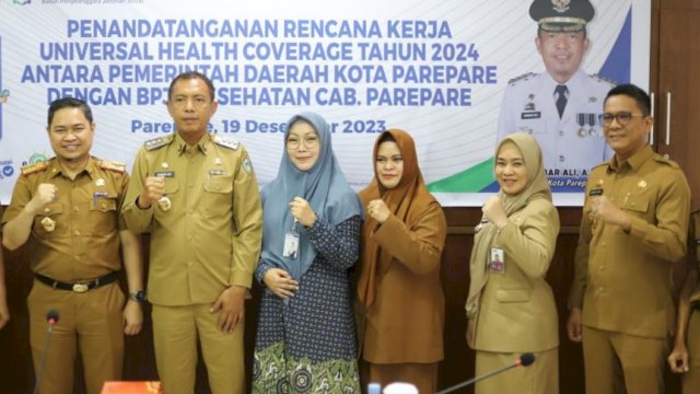 Pj Wali Kota Parepare Akbar Ali Teken MoU Kerja Sama UHC Bersama BPJS Kesehatan