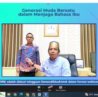 Pj Wali Kota Parepare Bagikan Praktik Baik Pelestarian Bahasa Ibu dalam Webinar Nasional
