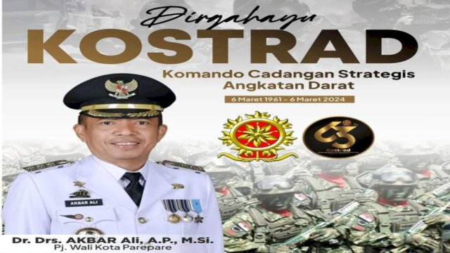 Pj Wali Kota Parepare Ucapkan Hari jadi KOSTRAD ke-63