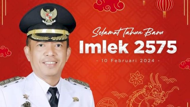 Penjabat (Pj) Wali Kota Parepare, Akbar Ali atas nama Pemerintah Kota Parepare mengucapkan Selamat Imlek 2024