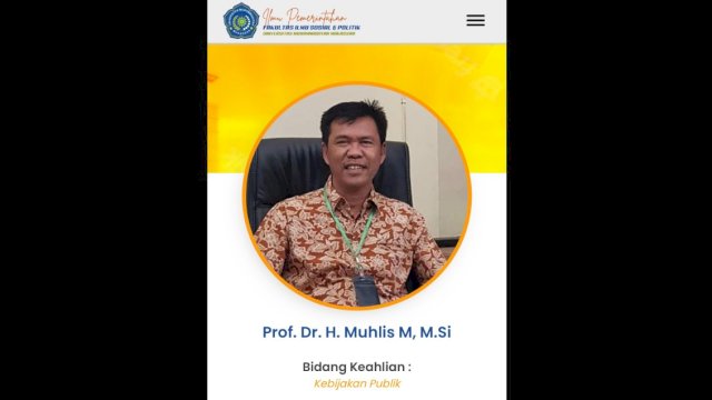 Ket : Pakar kebijakan publik Universitas Muhammadiyah (UNISMUH) Makassar, Muhlis Madani.