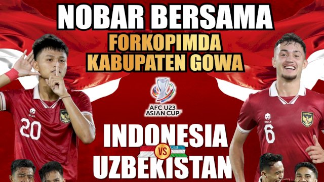 Bupati Gowa Adnan Purichta Ichsan mengajak masyarakat untuk memeriahkan Nonton Bareng (Nobar) Semifinal Piala Asia U-23 yang mempertemukan antara Timnas Indonesia dan Uzbekistan. (Dok. Humas Gowa)