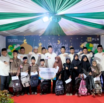 Anak-Anak PA Shafamarwah Makassar Berbahagia Dapat Bingkisan Ramadan PLN UIP Sulawesi