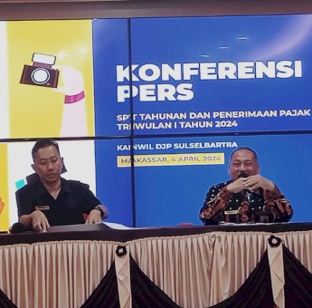 Triwulan I 2024 DJP Sulselbartra Bukukan Rp3,57 Triliun Penerimaan Pajak