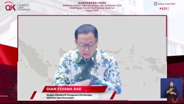 Kepala Eksekutif Pengawas Perbankan Otoritas Jasa Keuangan Dian Ediana Rae saat memaparkan kondisi sektor perbankan di sela-sela Konferensi Pers Rapat Dewan Komisioner OJK melalui virtual, kemarin. (Dok. Chaerani/Republiknews.co.id)