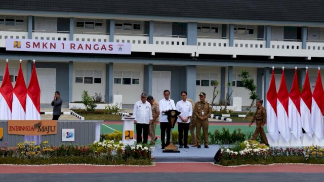 Presiden Joko Widodo (Jokowi) tengah melaksanakan agenda kenegaraan di SMKN 1 Rangkas. (Istimewa)