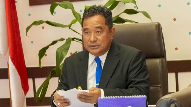 Pj Gubernur Sulsel Bahtiar Baharuddin, saat membuka Musrenbang RPJPD dan RKPD Tahun 2025, Selasa (30/04/2024). (Istimewa)