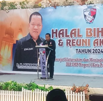 Reuni Akbar dan Halal Bihalal SMP 4 Parepare, HMZ Sampaikan Komitmen Maju Pilkada