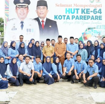 Direktur PAM Tirta Karajae Beserta Jajarannya Ikut Apel Pagi Pasca Lebaran Bersama Pj Wali Kota Parepare