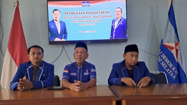DPD Partai Demokrat Sulsel resmi membuka pendaftaran bakal calon Gubernur dan Wakil Gubernur untuk Pilgub Sulsel 2024 mendatang mulai hari ini, Rabu (1/5/2024). (Foto: Istimewa)