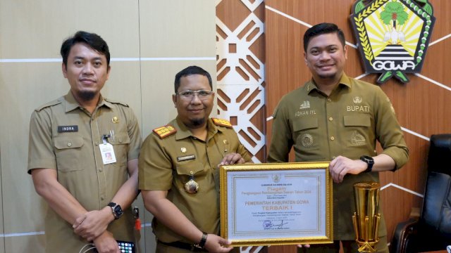 Pemerintah Kabupaten Gowa kembali menjadi terbaik pertama penerima PPD Tingkat Provinsi Sulawesi Selatan pada Kategori Kabupaten. (Dok. Humas Gowa)
