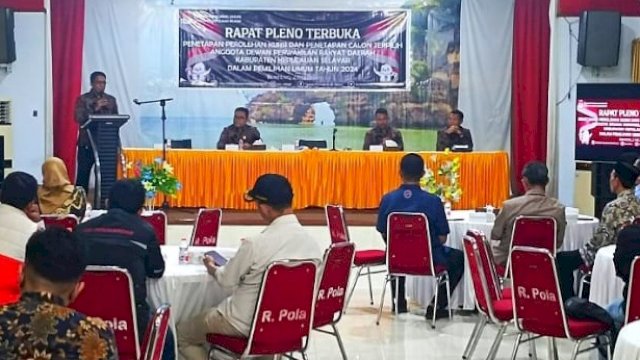 Rapat Pleno Penetapan Perolehan Kursi Parpol dan Calon Terpilih Anggota DPRD Kepulauan Selayar hasil Pemilu Tahun 2024, Kamis (02/05/2024). (Istimewa)