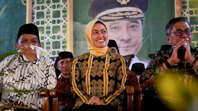 Bupati Luwu Utara Indah Putri Indriani saat menghadiri pembukaan MTQ tingkat provinsi di Kabupaten Takalar. Kamis (02/05/2024)
