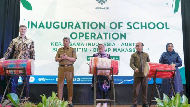 Inauguration of School Operation Kerjasama Indonesia - Austria, BLK Maritim, BBPVP Makassar, Selasa (07/05/2024). (Istimewa)