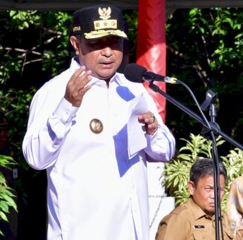 Pimpin Apel Pagi, Pj Gubernur Bahtiar Apresiasi Bantuan OPD untuk Korban Bencana di Sulsel