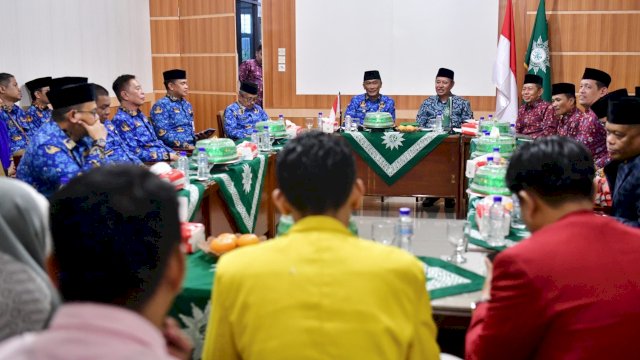 Pj Gubernur Sulsel Prof Zudan Arif Fakrulloh, saat bersilaturahmi dengan Pimpinan Wilayah Muhammadiyah Sulsel, Senin (20/05/2024). (Istimewa)