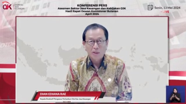 Kepala Eksekutif Pengawas Perbankan OJK Dian Ediana Rae di sela-sela pemaparannya terkait kondisi kinerja industri perbankan melalui Rapar Dewan Dewan Komisioner Bulanan OJK, melalui virtual, kemarin. (Dok. Chaerani/Republiknews.co.id)