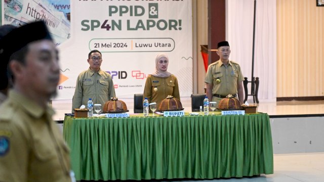 Pembukaan Rapat Koordinasi PPID dan SP4N Lapor di Aula Laga Ligo Kantor Bupati Luwu Utara. (ist)