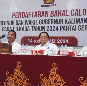 Wakil Ketua DPD RI Mahyudi Daftar Sebagai Bakal Calon Gubernur Kaltim di Partai Gerindra