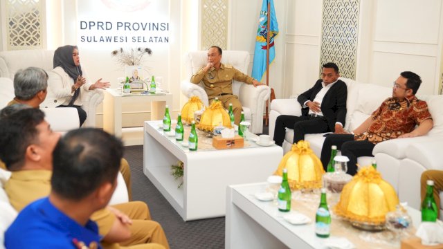 Pj Gubernur Sulsel Prof Zudan Arif Fakrulloh, bersilaturahmi dengan Pimpinan dan Anggota DPRD Sulsel, Selasa (21/05/2024). (Istimewa)
