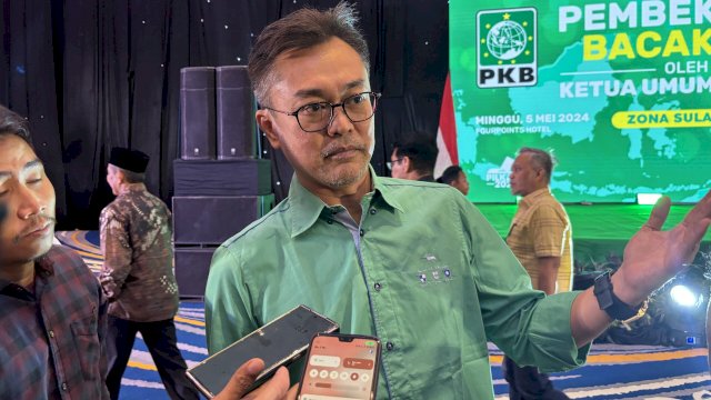 Bakal Calon Bupati Bone, Andi Rio Idris Padjalangi saat menghadiri acara pembekalan bacakada PKB di Hotel Four Points by Sheraton, Makassar, Minggu (5/5/2024). (Foto: Istimewa)