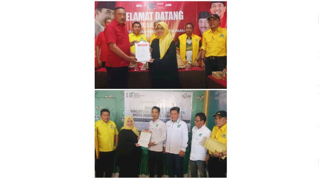 Ket : Ketua DPD Golkar Parepare, Erna Rasyid Taufan saat mengembalikan Formulir Calon Wali Kota Parepare di PDIP dan PKB (Foto : Mulyadi Ma'ruf / Republiknews.co.id)