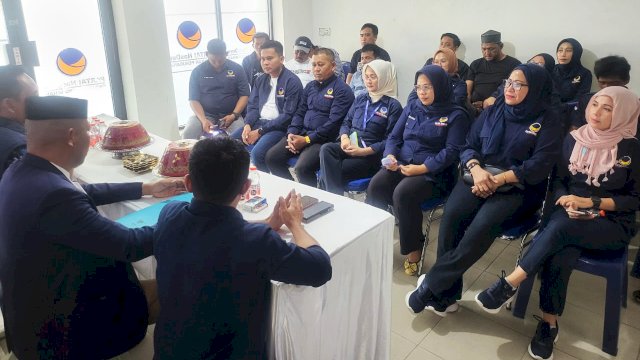 Rapat pleno DPD NasDem Sidrap yang menetapkan pasangan Syaharuddin Alrif-Nur Kanaah untuk diusung di Pilkada Sidrap 2024, Senin (20/5/2024). (Foto: Istimewa)