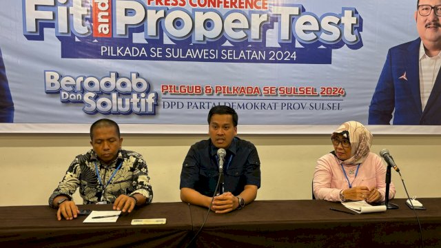 Bakal Calon Wali Kota Parepare, Andi Nurhaldin NH mengikuti uji kelayakan dan kepatutan yang digelar DPD Demokrat Sulsel di Hotel Claro, Jalan AP Pettarani, Makassar, Selasa (28/5/2024). (Foto: Istimewa)