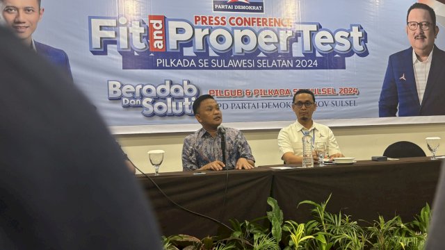 Bakal Calon Bupati Bantaeng, Ilham Syah Azikin saat mengikuti uji kelayakan dan kepatutan yang digelar DPD Demokrat Sulsel di Hotel Claro, Jalan AP Pettarani, Makassar, Rabu (29/5/2024). (Foto: Istimewa)