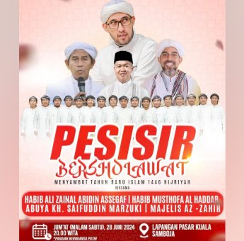 Kukar Gelar Pesisir Bersholawat di Samboja, Hadirkan Para Ulama Ternama