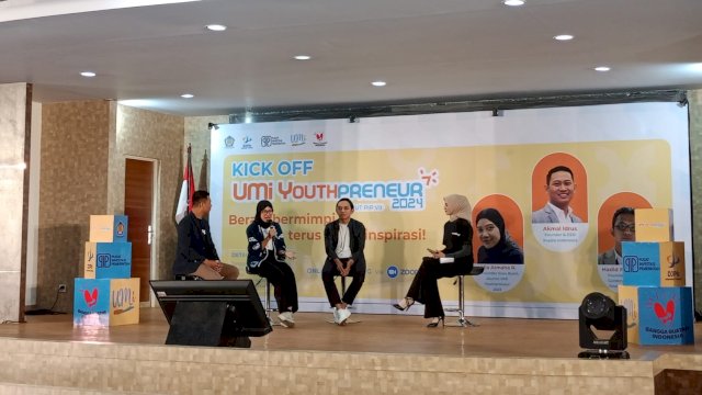 Pelaksanaan Kick-Off UMi Youthpreneur 2024 dirangkaikan Business Talk Show bersama para pelaku usaha muda, di Gedung Keuangan Negara II Makassar, Senin, (03/06/2024). (Chaerani/Republiknews.co.id)