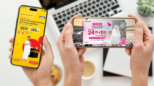 Indosat Ooredoo Hutchison (Indosat atau IOH) menghadirkan paket telekomunikasi khusus ibadah haji dan umrah, melalui brand IM3 dan Tri. (Dok. Indosat)