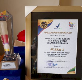 Pasar Rakyat Kapidi Luwu Utara Juara I Nasional Pasar Pangan Aman Berbasis Komunitas