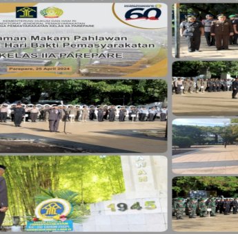 Lapas IIA Bersama Pemkot Parepare Gelar Upacara Ziarah dan Tabur Bunga di TMP Paccekke