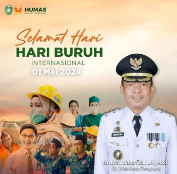 Pj Wali Kota Parepare Ucapkan Selamat Hari Buruh