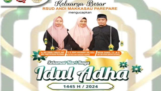 RS Andi Makkasau Parepare Ucapkan Selamat Hari Raya Iduladha 1445 Hijriah