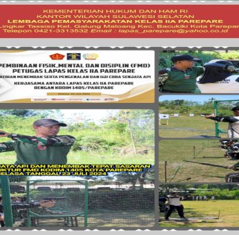 Lapas IIA Parepare Tingkatkan Disiplin Petugas melalui Pembinaan Fisik dan Mental bersama KODIM 1405