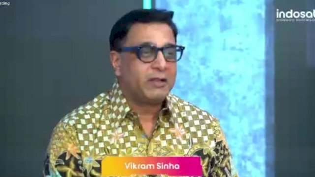 Presiden Director dan CEO Indosat Ooredoo Hutchison Vikram Sinha, di sela-sela Media Update Indosat melalui virtual. 