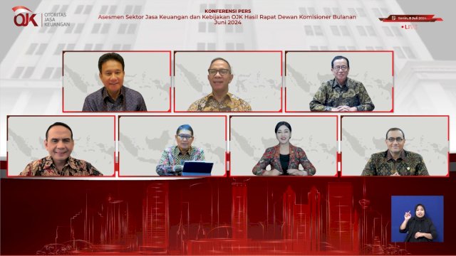 Rapat Dewan Komisioner (RDK) Bulanan OJK via virtual, kemarin. 