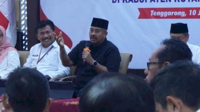 Bupati Kukar, Edi Damansyah saat memaparkan penurunan angka stunting. (Istimewa)