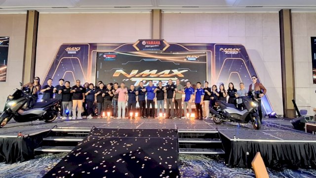 PT SJAM resmi meluncurkan produk Yamaha NMax Turbo di Rinra Hotel Makassar, Sabtu (20/7/2024). (Foto: Istimewa)