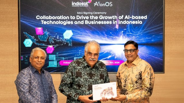 Indosat Ooredoo Hutchison membangun kemitraan strategis dengan AionOS dalam rangka mewujudkan kedaulatan AI. (Dok. Indosat Ooredoo Hutchison)