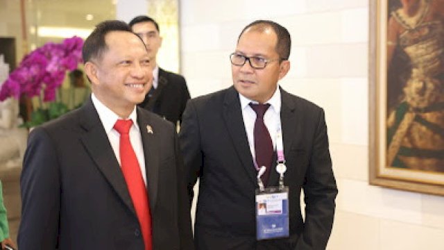 Wali Kota Makassar, Moh Ramdhan Pomanto bersama Mendagri Tito Karnavian dalam acara 10th World Water Forum (WWF) 2024 di Bali. (Foto: Istimewa)