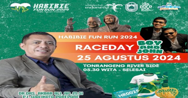 Ribuan Runner Meriahkan Habibie Fun Run 2024, Buktikan Kota Parepare Sebagai Pusat Event