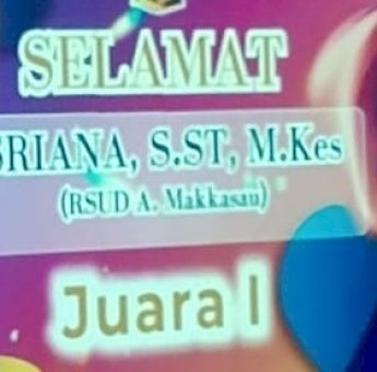 Bidan RS Andi Makkasau, Asriana SST MKes Bawa Pulang Gelar Juara Satu Lomba Bidan Harganas 2024 di Parepare