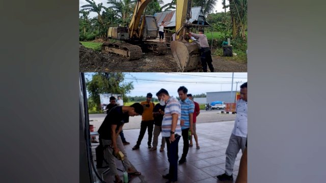 Kanit Tipiter Polres Jeneponto Aiptu Syahrir, saat melakukan operasi di sejumlah Tambang liar dan SPBU. (Istimewa)