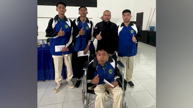 Empat Siswa SLB Kutai Kartanegara yang mengikuti O2SN Nasional. (Istimewa)