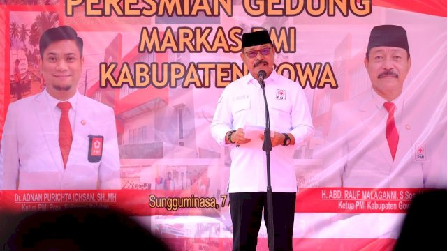 Ketua PMI Kabupaten Gowa Abdul Rauf Malaganni, di sela-sela Peresmian Markas PMI Gowa, Rabu, (07/08/2024). (Dok. Humas Gowa)