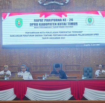 DPRD Kutim Gelar Rapat Paripurna Penyampaian Nota Penjelasan Pemerintah terhadap Pertanggungjawaban APBD 2023