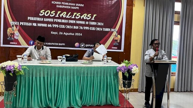 Sosialisasi KPU Kabupaten Mappi tentang PKPU Nomor 10 Tahun 2024 terkait Pencalonan Pilkada. (Foto KPU Mappi)